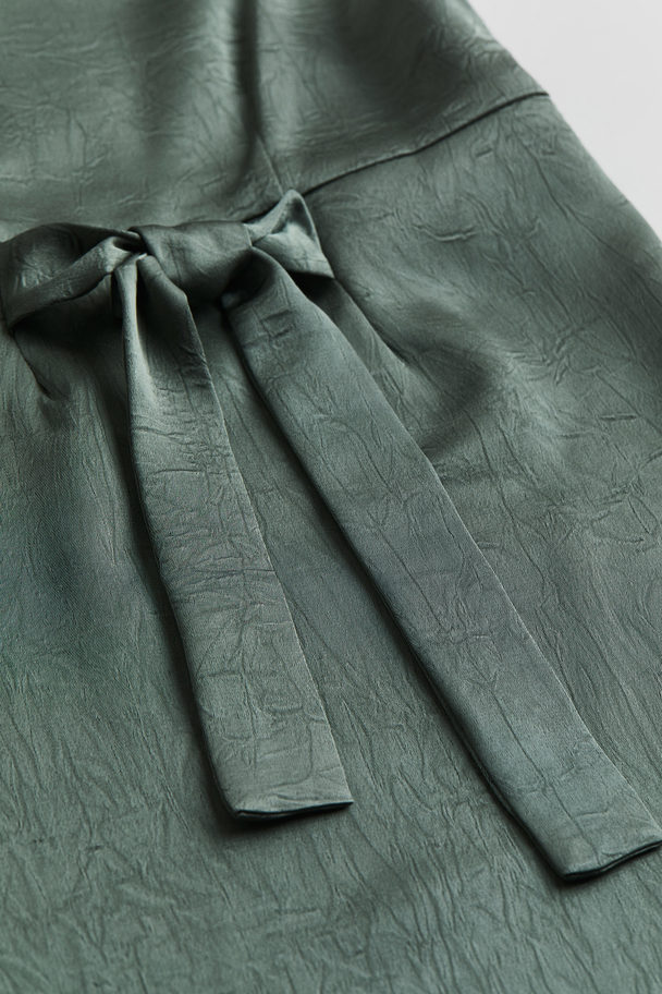 H&M Tie-back Slip Dress Dark Dusty Green