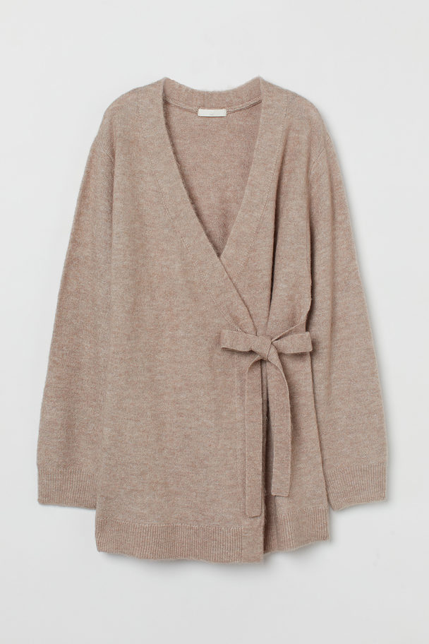 H&M Mama Before & After Wrapover Cardigan Beige Marl