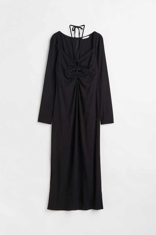 H&M Bodycon-Kleid mit Neckholder Schwarz