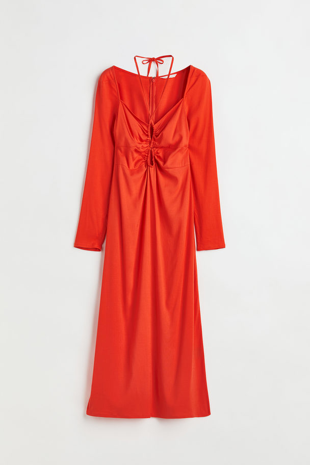 H&M Halterneck Bodycon Dress Bright Red