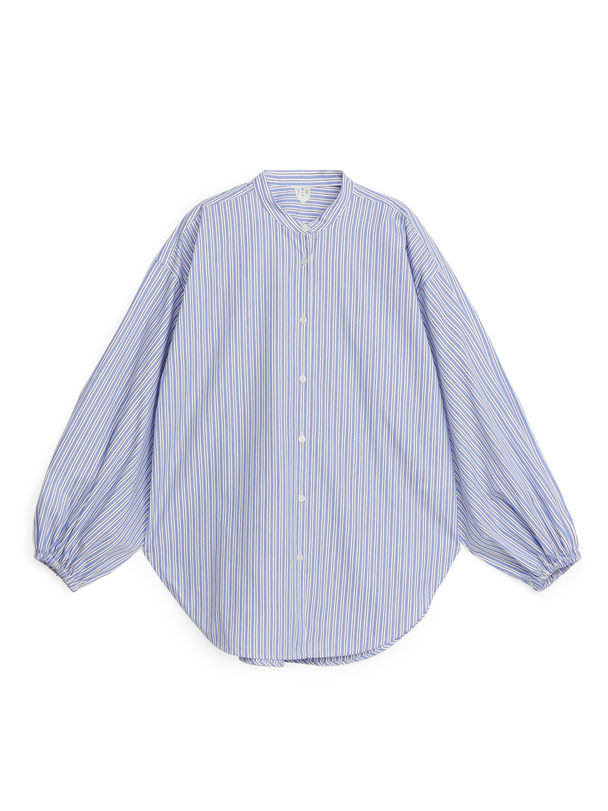 ARKET Relaxed Cotton Shirt Blue/white