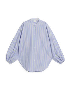Ruimvallend Katoenen Overhemd Blauw/wit