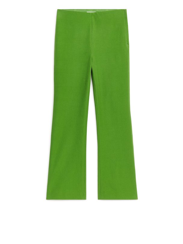 ARKET Cropped Cotton Stretch Trousers Green