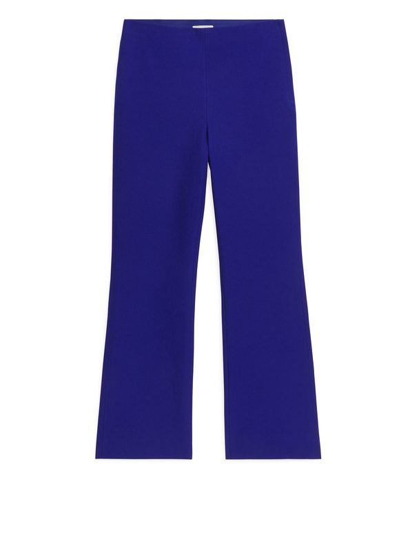 Arket Cropped Cotton Stretch Trousers Bright Blue