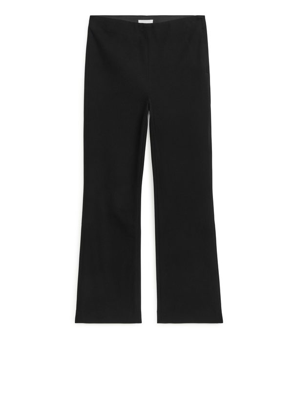 ARKET Cropped Cotton Stretch Trousers Black