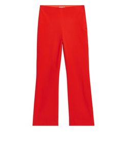 Cropped Cotton Stretch Trousers Tomato Red