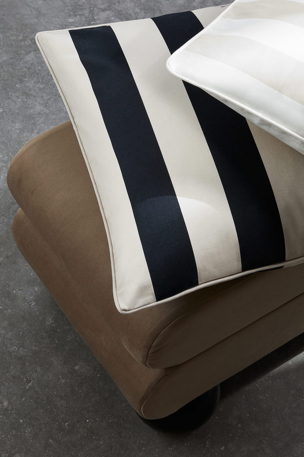H&M HOME Striped Cotton Satin Cushion Cover Black/striped