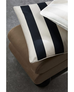 Striped Cotton Satin Cushion Cover Black/striped