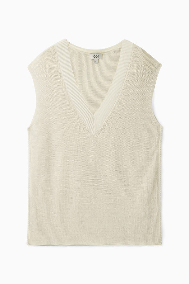 COS Relaxed-fit Crochet-knit Vest White
