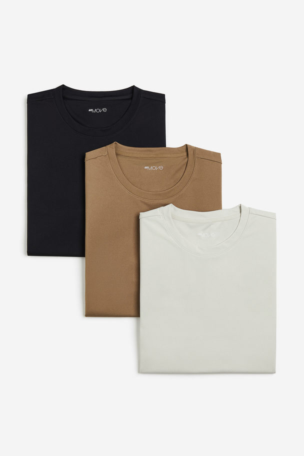 H&M Set Van 3 Sport T-shirts Van Drymove™ Bruin/lichttaupe/zwart