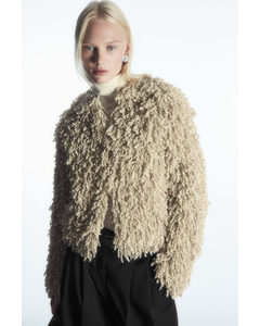Loop-knit Wool Jacket Beige / Off-white