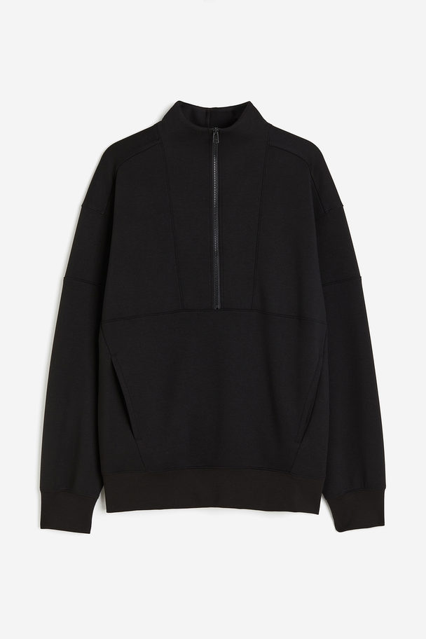 H&M Sweater Van Drymove™ - Half-zip Zwart