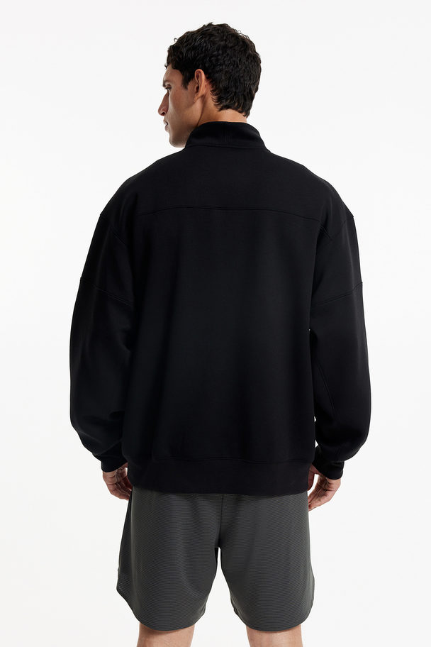 H&M Sweater Van Drymove™ - Half-zip Zwart