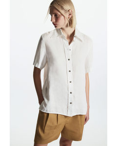Regular-fit Linen  Shirt White