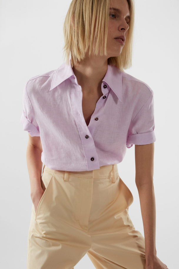 COS Regular-fit Linen  Shirt Lilac