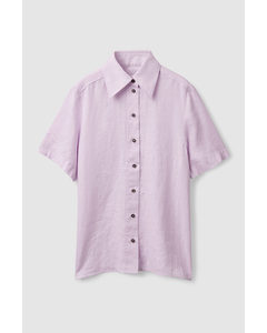 Regular-fit Linen  Shirt Lilac