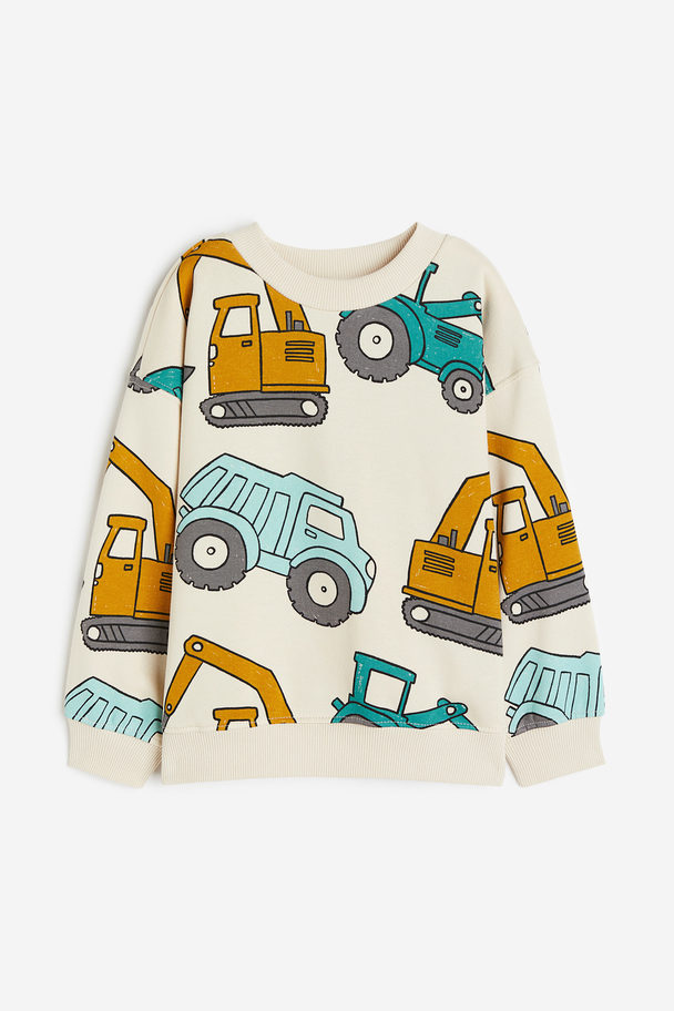 H&M Oversized Sweater Lichtbeige/voertuigen