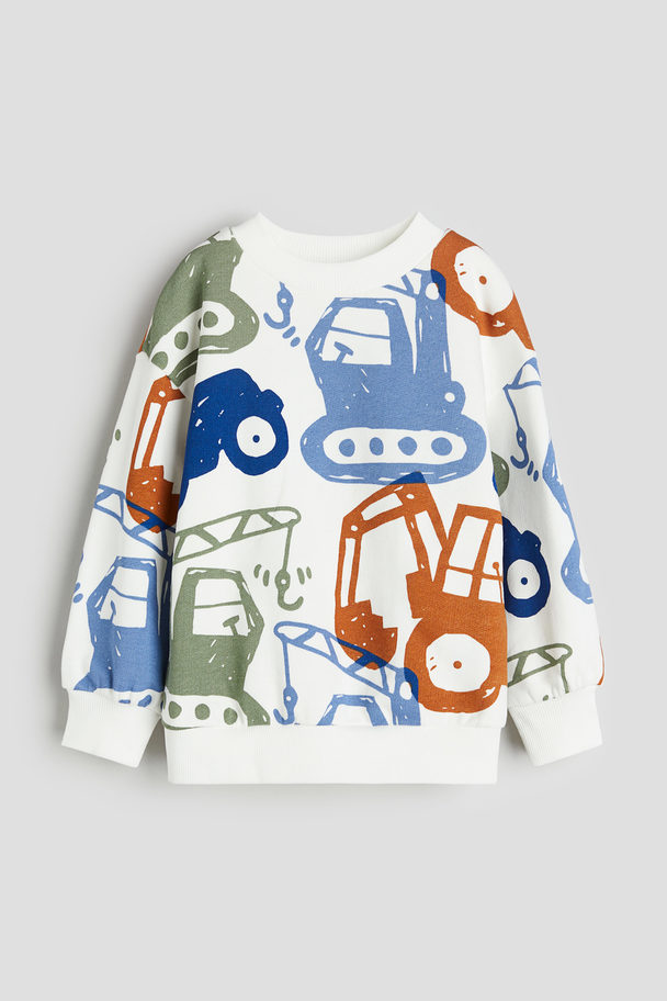 H&M Oversized Sweater Wit/dessin