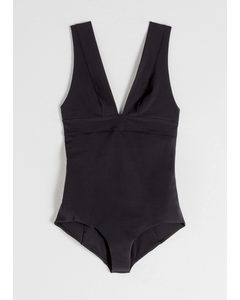V-neck Swimsuit Black