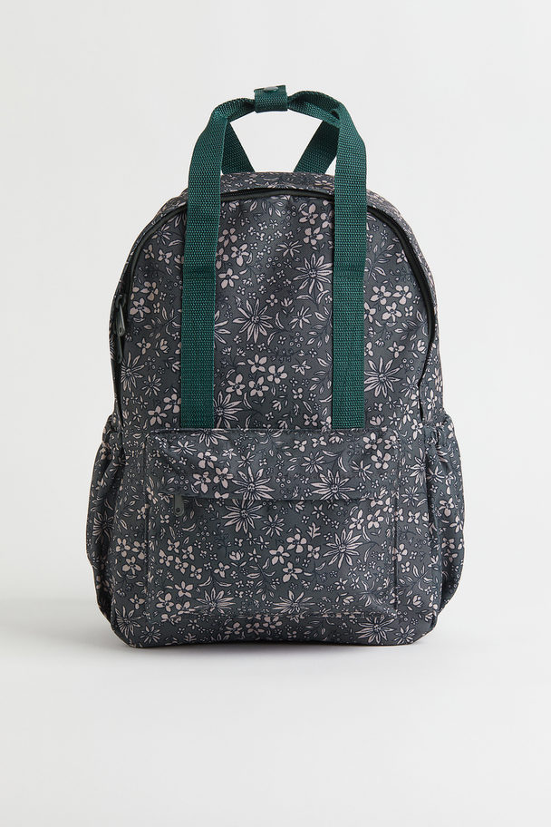 H&M Patterned Backpack Dark Green/floral