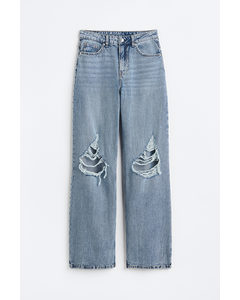 90s Baggy High Jeans Hellblau