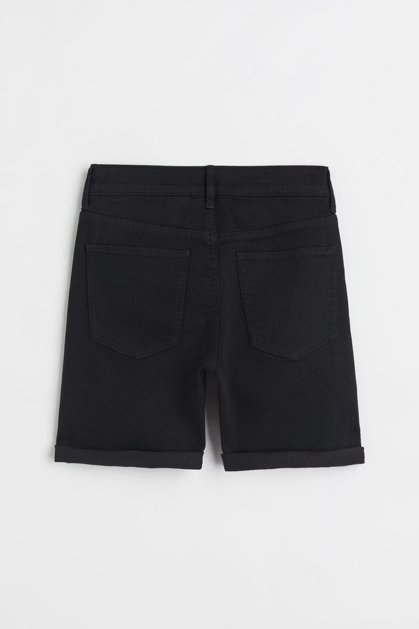 H&M Denim Short - Slim Fit Zwart