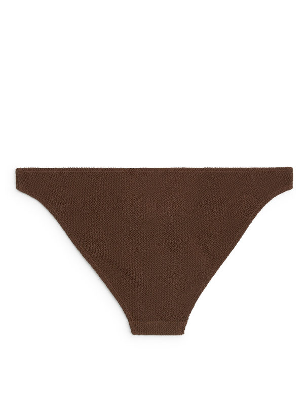 ARKET Low Waist Crinkle Bikini Bottom Brown
