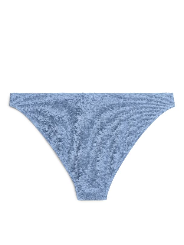 ARKET Low Waist Crinkle Bikini Bottom Blue