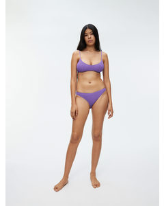 Low Waist Crinkle Bikini Bottom Purple