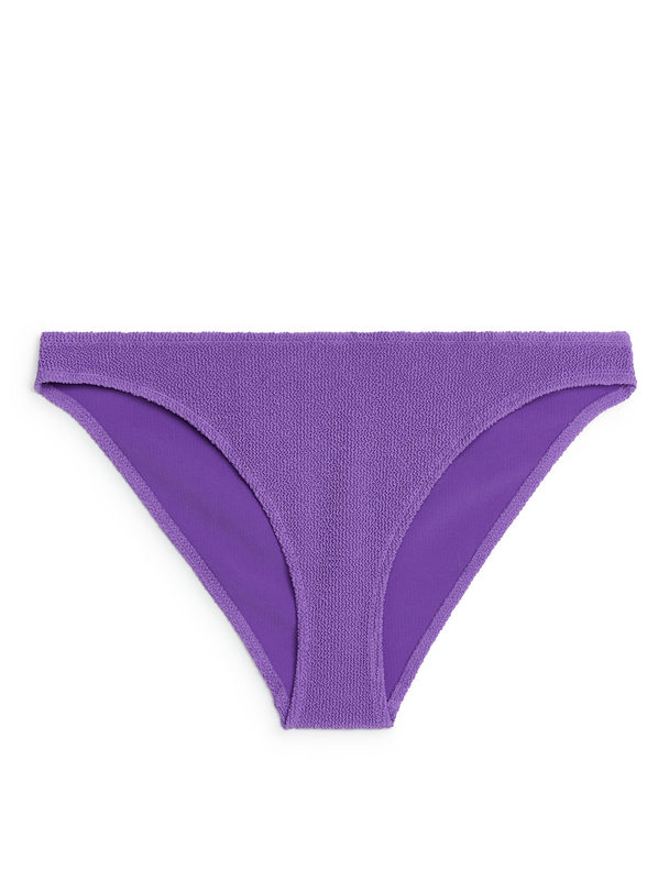 ARKET Low Waist Crinkle Bikini Bottom Purple