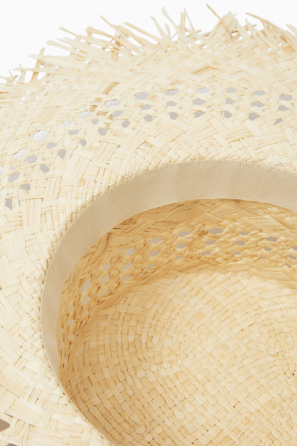 COS Frayed Straw Hat Beige