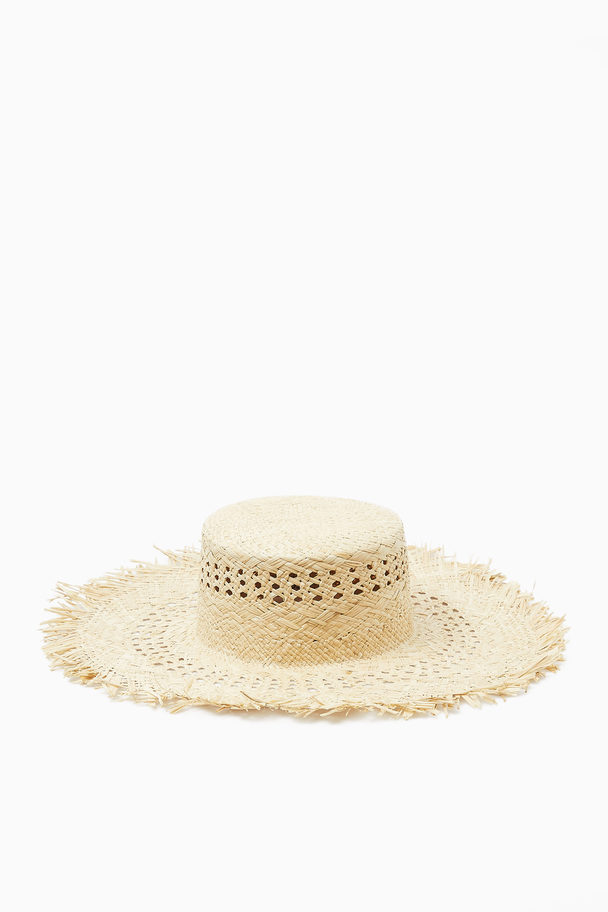 COS Frayed Straw Hat Beige