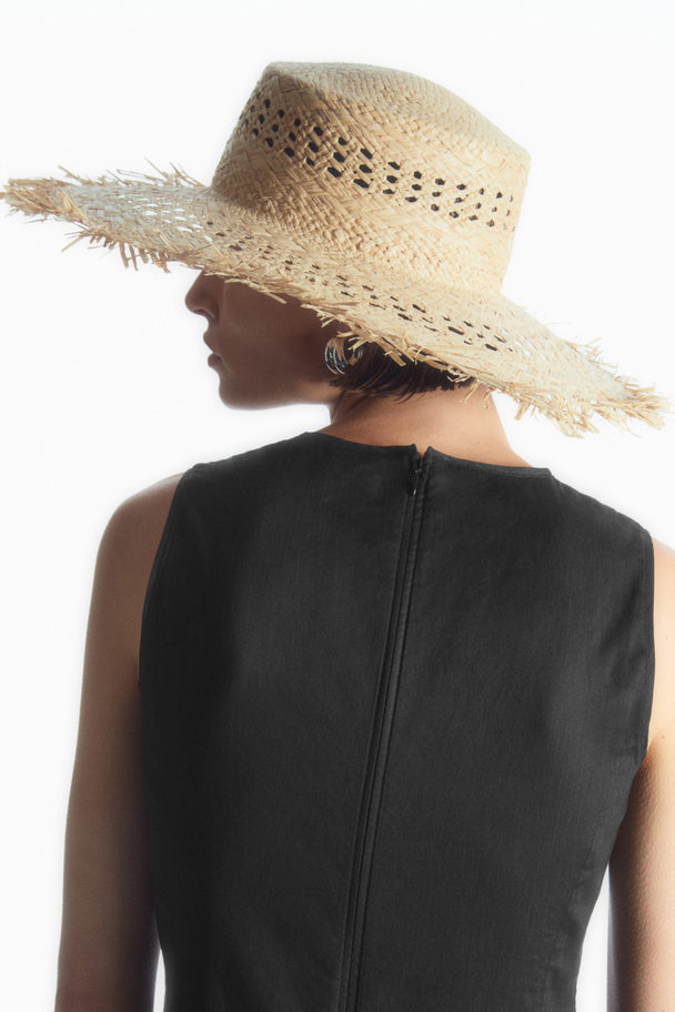 COS Frayed Straw Hat Beige