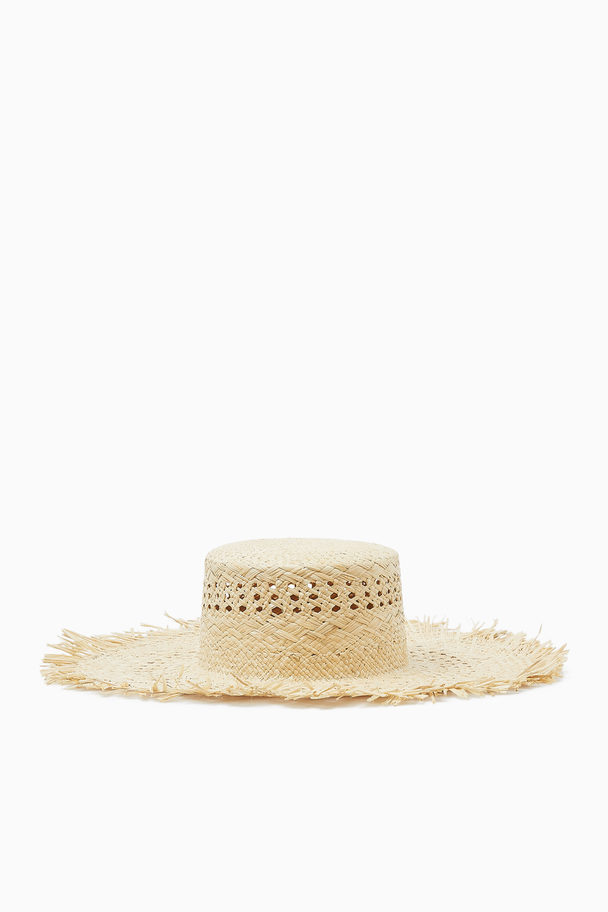 COS Frayed Straw Hat Beige