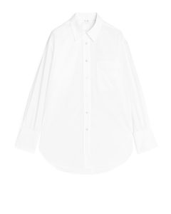 Ekstra Stor Poplin-skjorte Hvid