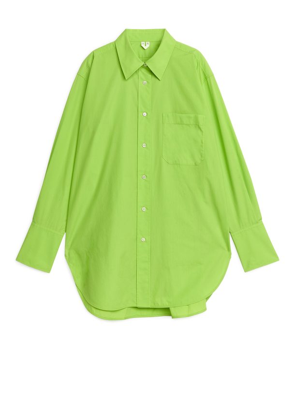 Arket Oversized Poplin Shirt Lime Green