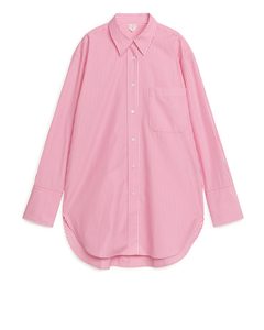 Oversized Poplin Shirt Pink/white