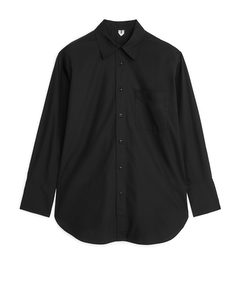 Oversized Poplin Shirt Black