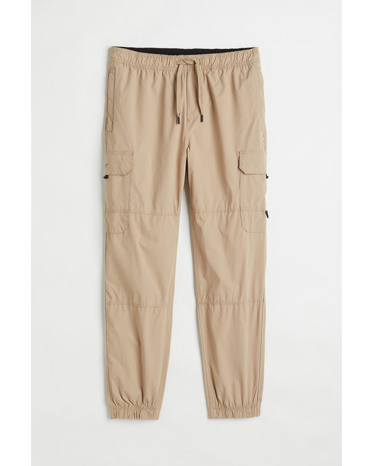 H&M Regular Fit Cargo Trousers Beige