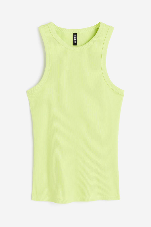 H&M Ribbed Vest Top Lime Green