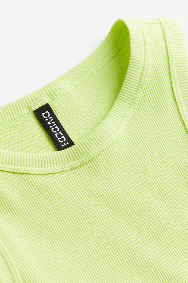 H&M Ribbed Vest Top Lime Green
