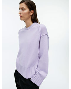 Oversized-Wollpullover Lila