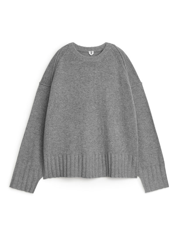 ARKET Oversized Wool Jumper Grey Melange