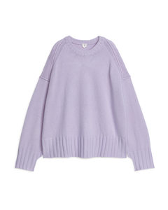 Oversized-Wollpullover Lila