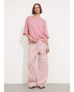 Knit T-shirt Pink