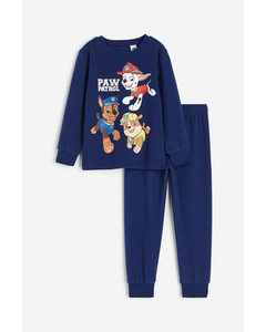 Fleece Pyjama Met Print Donkerblauw/paw Patrol