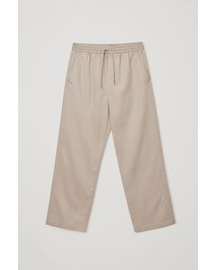 Relaxed-fit Drawstring Trousers Beige