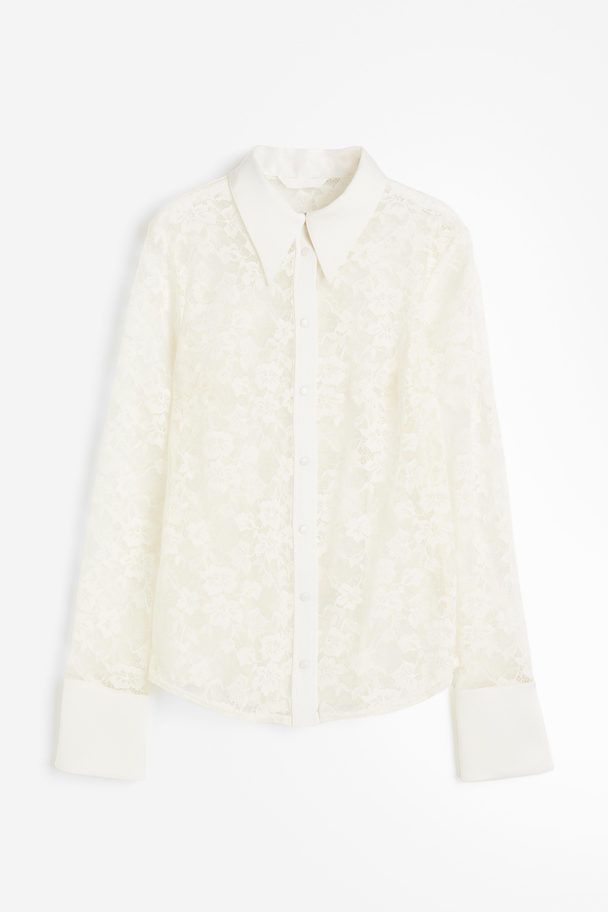 H&M Lace Shirt White