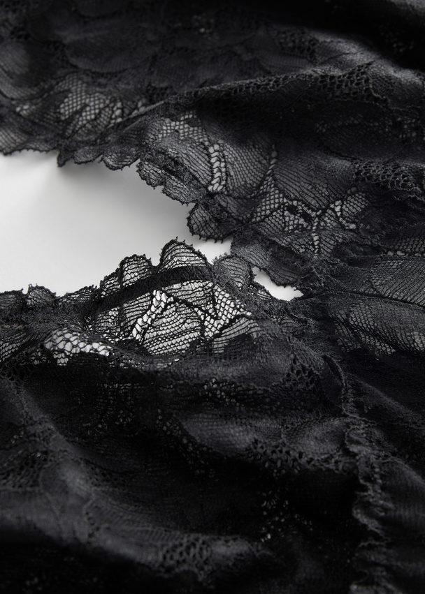 & Other Stories Floral Lace Bodice Black