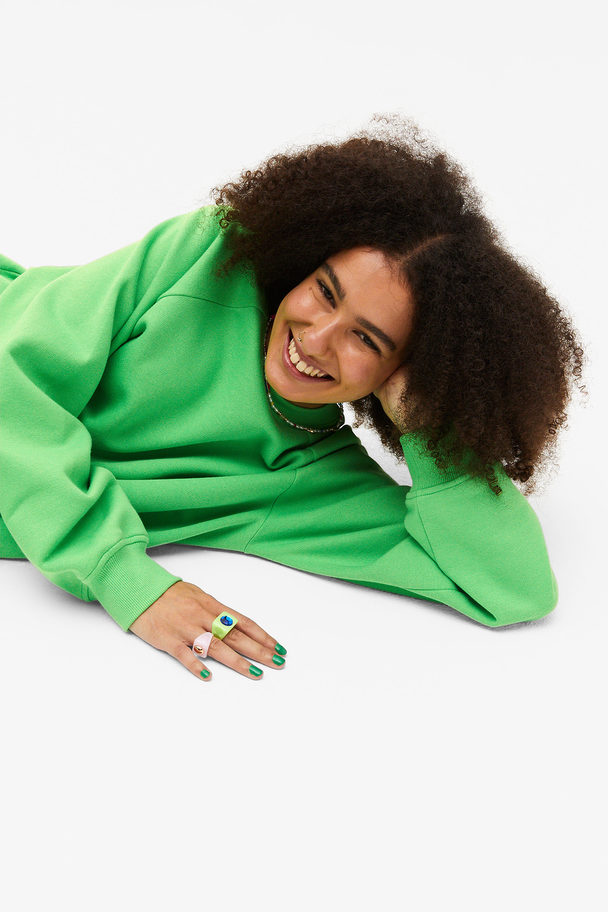 Monki Midi Sweater Dress Bright Green